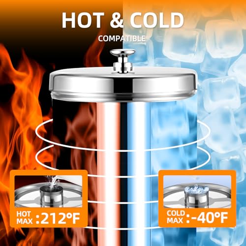 1 Gallon Commercial Beverage Dispenser with Centre Ice Core and Stand Drip Trays Stainless Steel Cold Drink Dispenser for ...