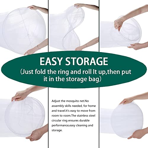 Mosquito Net Bed Canopy for Girls,King Canopy Bed Curtains Full Queen Size from Ceiling,Dome Mosquito Netting Bed Tent Twi...