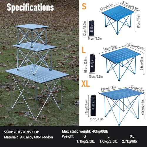 iClimb 1 Folding Table and 1 Anti-Sinking Chair Bundle, Ultralight Compact for Adults Outdoor Beach Backpacking Hiking Cam...