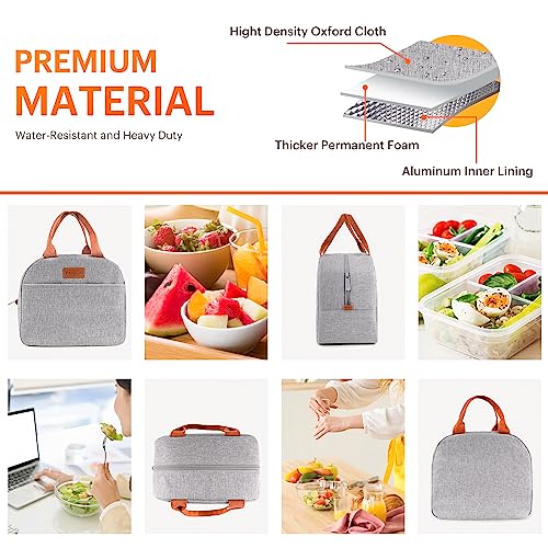 Lunch Bag for Women & Men Adult Insulated Lunch Box, Small Leakproof Cooler Food Lunch Containers Reusable High Capacity L...