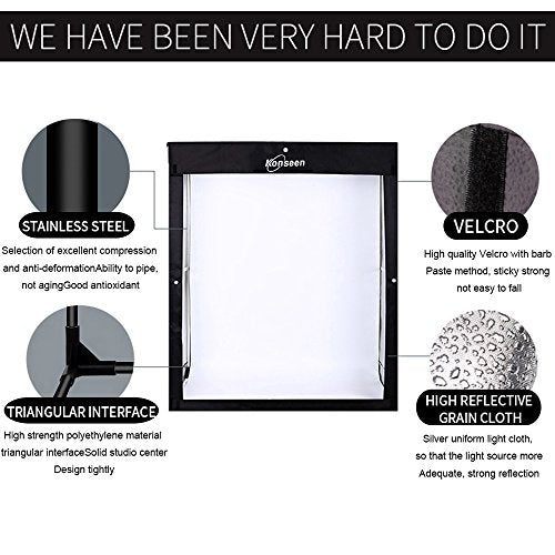 Professional Photo Light Box Photography Studio Dimmable LED Large Shooting Tent Cube 47x39x78inch Video Continuous Lighti...