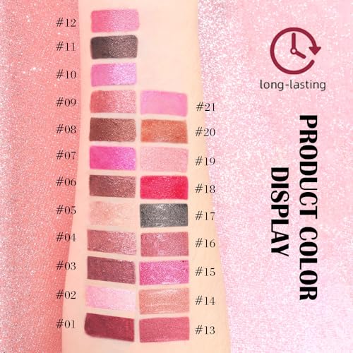 Kaely 2-in-1 Mauve Metallic Lipstick and Lip Liner Makeup, Shimmer Liquid Metallic Lipsticks for Women, Glitter Lip Gloss ...