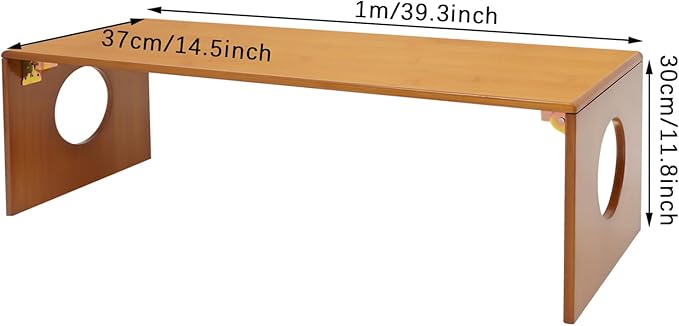 NemuGuda Folding Portable Coffee Table, Bamboo Low Japanese Floor Table, 39.3in Small Tatami Tables for Living Room Bedroom Patio, Lightweight & Sturdy Indoor Outdoor Use