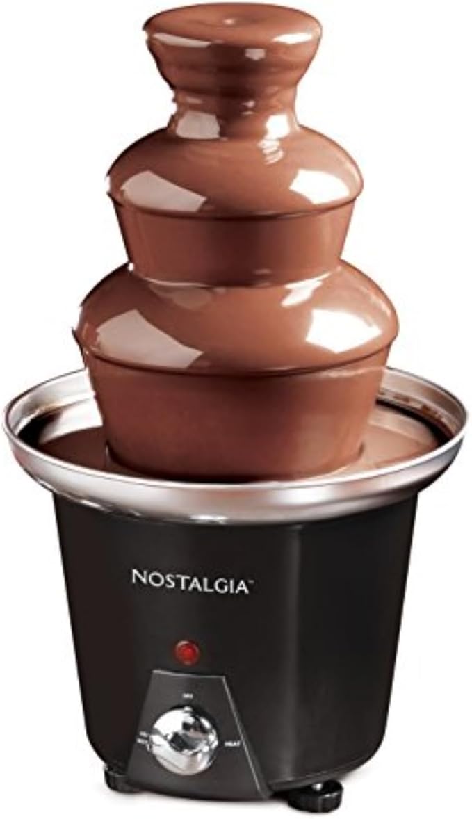 Nostalgia 3 Tier Electric Chocolate Fondue Fountain Machine for Parties - Melts Cheese, Queso, Candy, and Liqueur - Dip St...