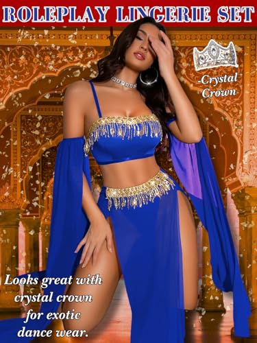 ShawGobow Exotic Wear Dancer Outfits,High Slit Skirt Sexy Lingerie For Women,Belly Dance Costume Cosplay Festival