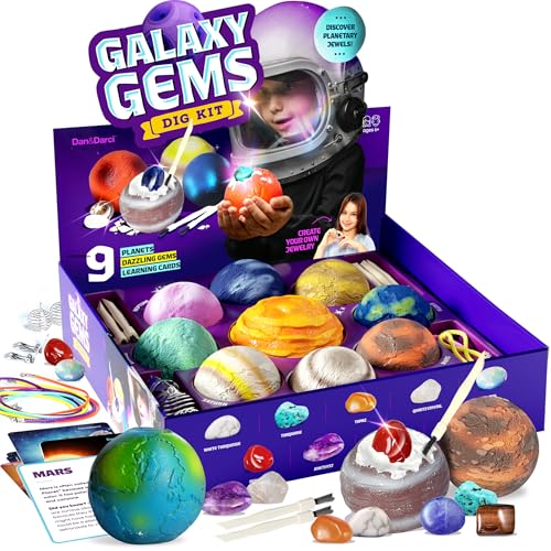 Dan&Darci Galaxy Gem Dig Kit for Kids - Gemstones Digging Science Kits for Kid Age 6-7, 6-8, 8-10 - Gifts for 6 7 8 9 10 1...