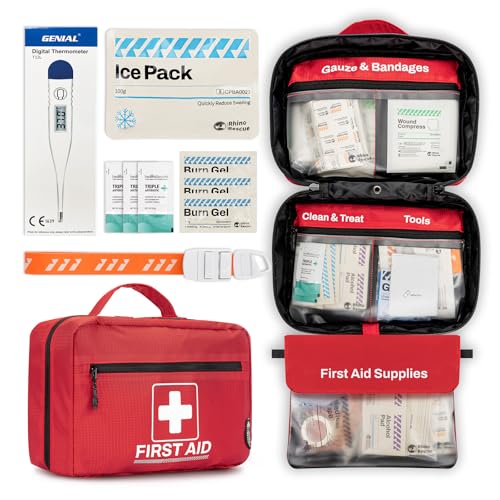 RHINO RESCUE 240 Piece All-Purpose First Aid Kit, Home & Office Professional Medical Supplies, Ideal for Emergency, Schoo...