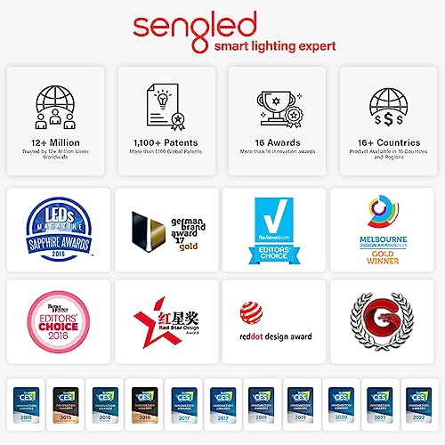 Sengled Alexa Light Bulb, S1 Auto Pairing with Alexa Devices, Warm Smart Light Bulbs, Bluetooth Mesh Smart Home Lighting, E26 60W Equivalent, 800LM, 1-Pack