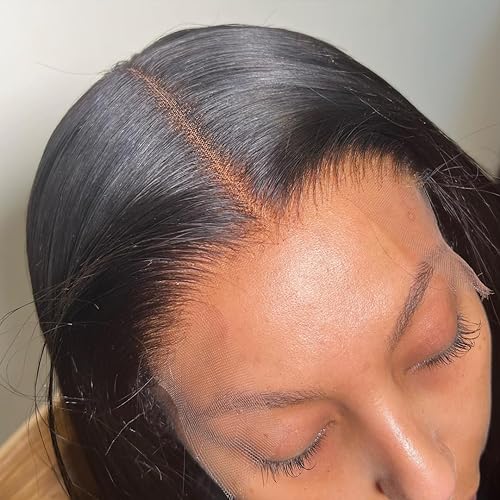 BEEOS 5x5 Skinlike Real HD Lace Closure, 0.10mm Ultra-thin Invisible HD Lace Single Knot Pre-Plucked Brazilian Human Hair Closure Natural Color 14 Inch