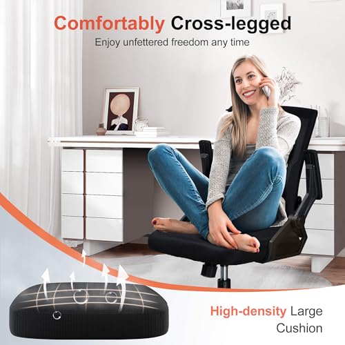 GTRACING Ergonomic Office Chair with Flip-up Armrests Executive Computer Chair for Home Office, Breathable Mesh & Comfy Lu...