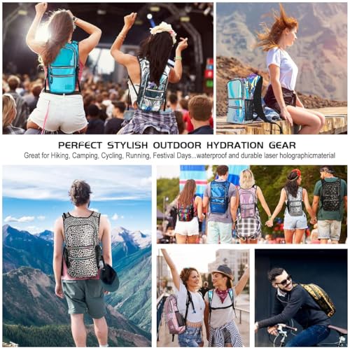 Mothybot Hydration Backpack Pack, Water Backpack 20L Capacities Included 2L Hydration Bladder, Festival Essential - Rave H...