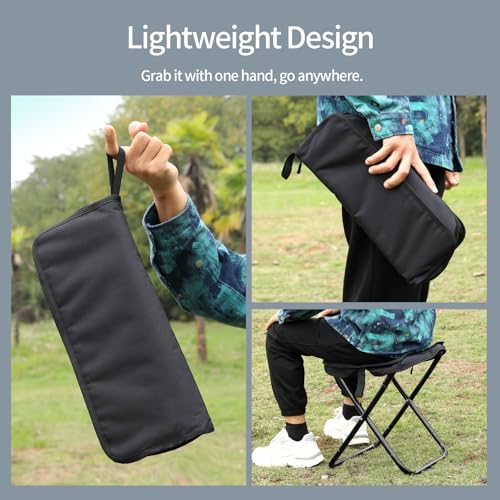KOKSRY Camping Stool, Portable Folding Stool, Aluminum Ultralight Backpacking Stool Suitable for Outdoor Gardening and Bea...