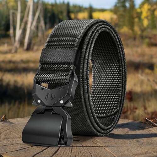 Men's Tactical Belt,Military Rigger Elastic Nylon Belt fo Gift Men Work Heavy Duty 1.5",QUICK RELEASE