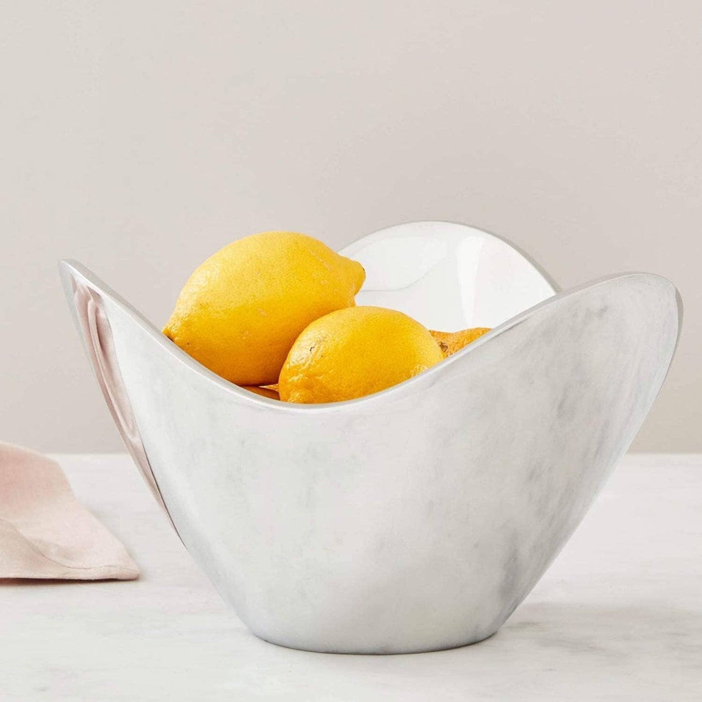 nambe Serve ware Collection Wave Bowl, Silver Serving Bowls, Large Salad Bowls for Kitchen, Entertaining, Side Dishes, Pasta, Dinner Parties, Kitchen Decor, Oven Safe, Easy Clean (9”)