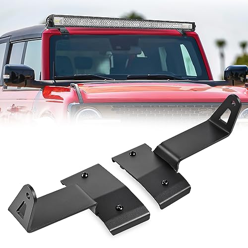 Nilight 2PCS 50” Straight LED Light Bar Mounting Bracket Over-Windshield Mount Kit for 2021 2022 2023 2024 2025 Ford Bronc...