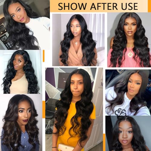 U Part Human Hair Wig Body Wave Drawstring Wig 180% Density U Part Wig Brazilian Virgin Human Hair wigs for Women Full Head Clip in Half Wigs Glueless No Leave Out Lace Front Wig Natural Color 16inch