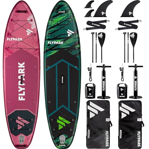 Flypark Couple Bundles｜11'x34''x6'' Extra Wide Inflatable Stand Up Paddle Boards, All Accessories+2, 116L Backpack, Should...