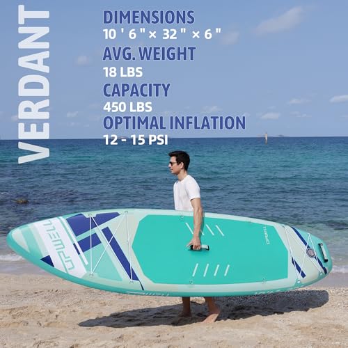 UPWELL 10'6"/11'/11'6" Inflatable Paddle Board, Stand Up Paddlboard for Youth & Adults, Stable Design, Premium SUP Accesso...
