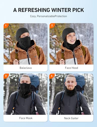 AstroAI Balaclava Ski Mask Winter Fleece Thermal Face Mask Cover for Men Women Warmer Windproof Breathable, Cold Weather G...
