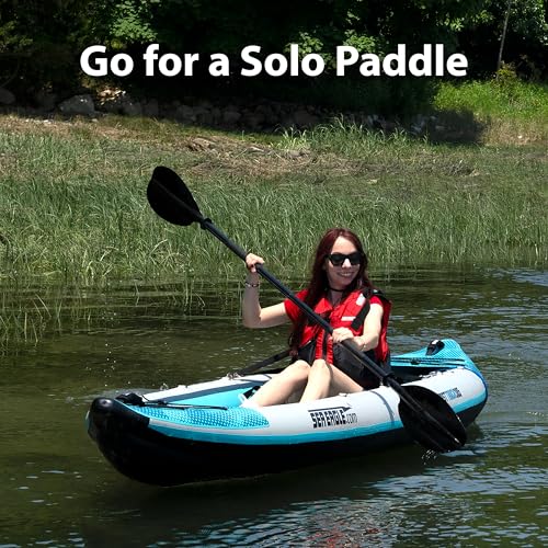 Sea Eagle 385FT Redesigned Fasttrack Inflatable Kayak 12'8" 2 Person Touring Kayak, Attached Rigid High-Pressure V-Bottom,...