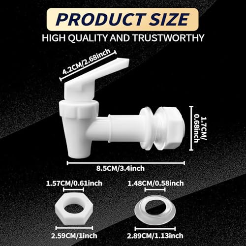 2 Pack Water Dispenser Replacement Faucet,BPA Free Beverage Dispenser Spigot with Silicone Washer & Nut,Hole Push-Up Tap f...