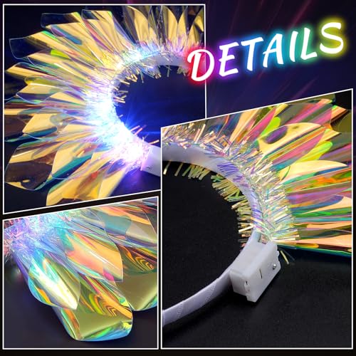 2PCS Valentines Day Gifts LED Headbands, New Year Light Up Headband, Glow In The Dark Party Supplies, Glow Party Supplies ...