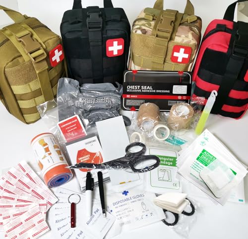 VVIITOP IFAK Kit Trauma Kit Military Medical First Aid Kits Bleeding Contral Emergency Survival Bug Out Bag for Camping Ge...