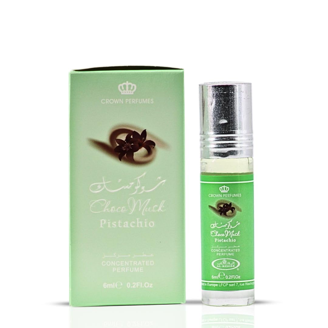 Al-Rehab Choco Musk Marshmallow & Pistachio 6ml (0.2 oz) | Sweet Gourmand Fragrance | Chocolate, Vanilla, Fruity & Nutty Scents | Long-Lasting Roll-On Fragrance Oils (Bundle)
