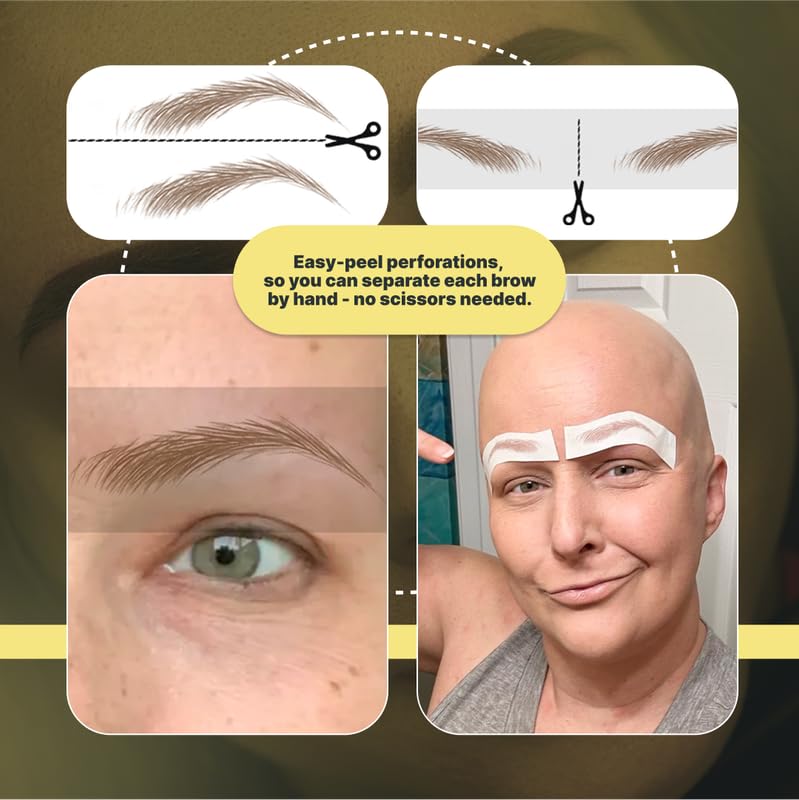 20 Pairs Medium Brown Temporary Eyebrow Tattoos, Waterproof and Smudge-Proof Medium Sassy Swerve Style Realistic Eyebrow Stickers for Women, Easy to Apply, Won't Work on Existing Brows