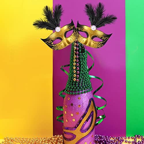 Sanwuta 72 Pcs Mini Masks Masquerade, Mardi Gras Carnival Masquerade Mask Cake Toppers Venetian Party Decor