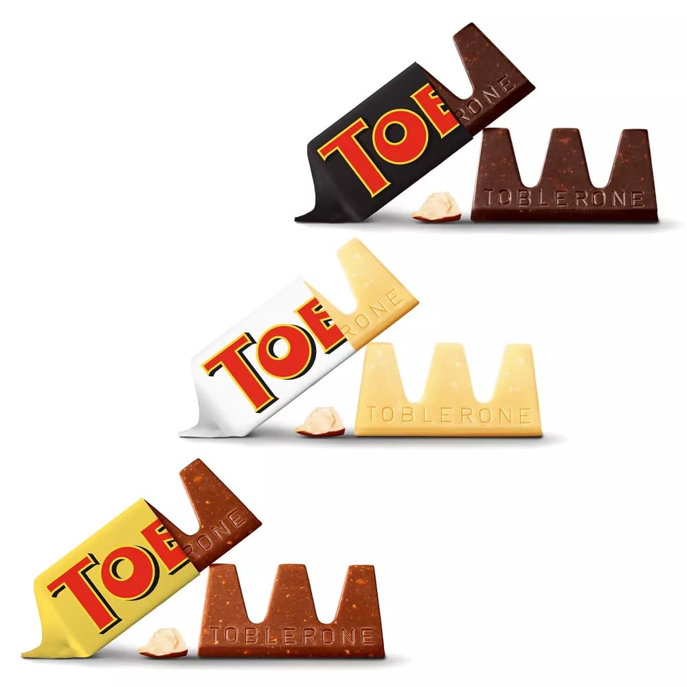 Toblerone Chocolate Bars Bulk Candy Variety Pack - 85 Pieces Individually Wrapped Chocolate Candy Bulk - Bulk Toblerone Mini Milk Chocolate Candy Assortment Perfect for Sharing, Snacking and Parties - (85 Pieces)