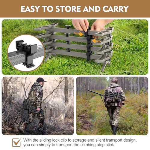 Panbofoda Climbing Sticks,Aluminum Non-Slip Hunting Climbing Steps,Lightweight Tree Climbing Hunting Gear Hunting Accessor...