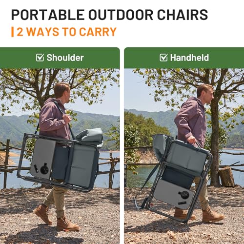 Timber Ridge XXL Extra Wide Foldable Directors Chair with Side Table, 500 lbs Heavy Duty Camping Chairs for Adults, Oversi...