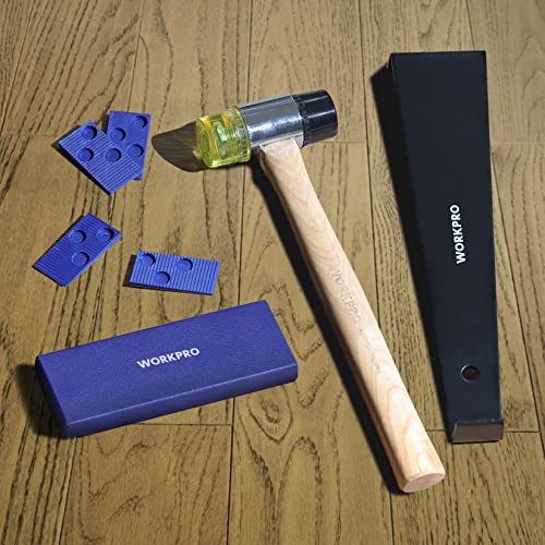 WORKPRO Laminate Wood Flooring Installation Kit with Reinforced Double-Faced Mallet, Heavy Duty Pull Bar, Tapping Block an...