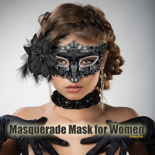 Ralleyfun Masquerade Masks for Women Men Couple Venetian Halloween Mask for Carnival Costume Party Prom Ball