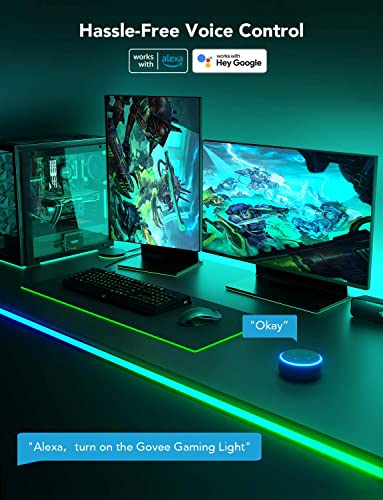 Govee RGBIC Gaming Lights, 10ft Neon Rope Lights Soft Lighting for Gaming Desks, LED Strip Lights Syncing with Razer Chrom...