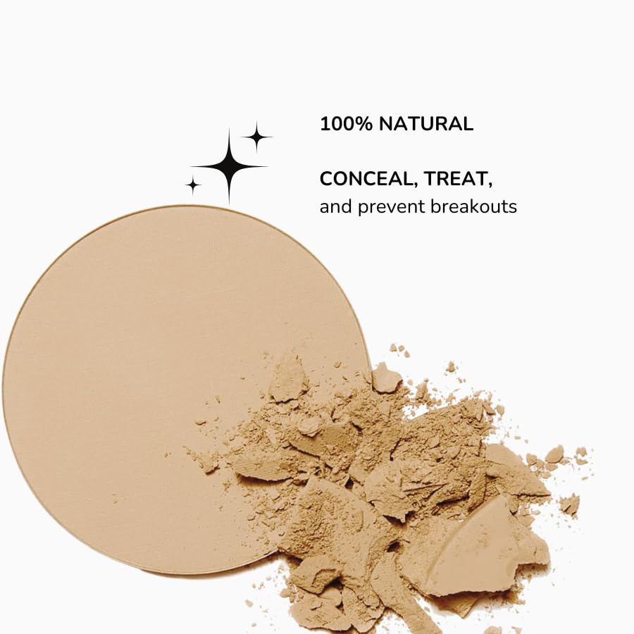 Emani Flawless Matte Powder Foundation Makeup for Sensitive Skin, Natural Mineral Foundation Compact with Buildable Coverage, Oi