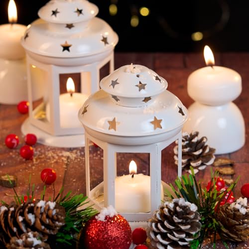 3 inch White Floating Candles, 24 Packs Unscented Floating Candles for Centerpieces-10 Hours Burn Time- 3” Floating Hallow...