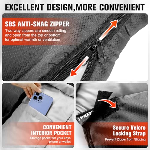 WERTYCITY Sleeping Bags for Adults Cold Weather & Warm, Lightweight Compact Camping Backpacking Sleeping Bag for Kids Girl...