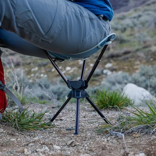 GRAND TRUNK Compass 360 UC Swivel Stool - Ultra-Compact 260lb Capacity Portable Seat for Camping, Travel & Outdoors (Storm)