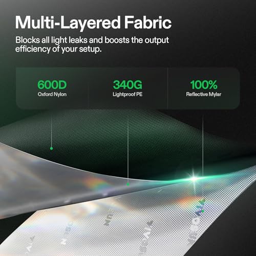 VIVOSUN S425 4x2 Grow Tent, 48"x24"x60" High Reflective Mylar with Observation Window and Floor Tray for Hydroponics Indoo...
