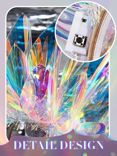 JAKAWIN Light Up Headband LED Crown Mardi Gras Headpiece Rave Hair Accessories for Women