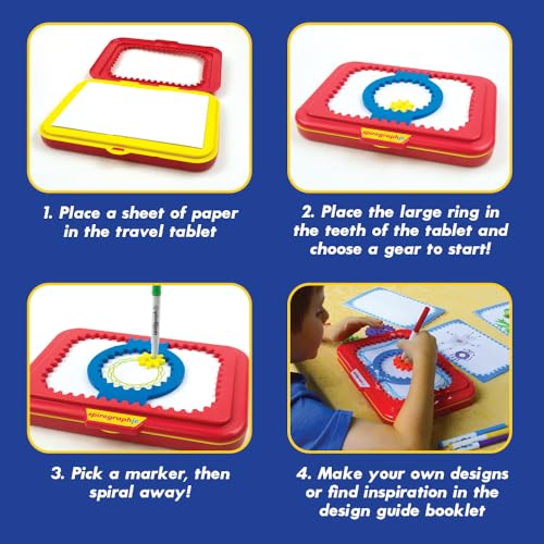 Spirograph Jr. — Jumbo Sized Gears Classic Retro Toy For Spiral Drawing Art Design Toy Kit for Smaller Hands — For Kids Ag...