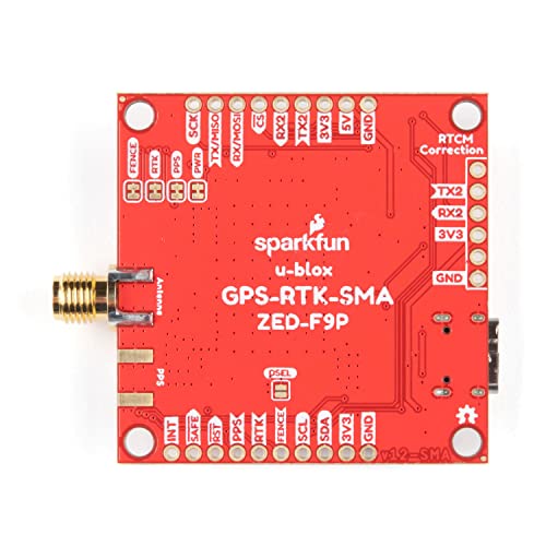 SparkFun GPS-RTK-SMA Breakout-ZED-F9P (Qwiic)-Concurrent reception of GPS GLONASS Galileo BeiDou High precision GPS 10mm 3...