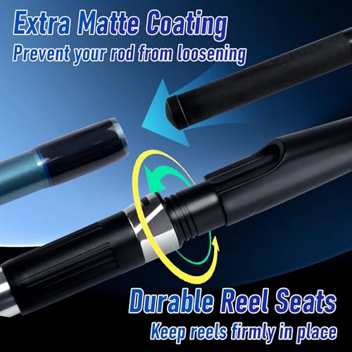 Dr.Fish Spinning Fishing Rod for Surf Fishing, Hard Power, Extra Fast, 3 Section Carbon Fiber Stainless Steel Guide EVA Gr...