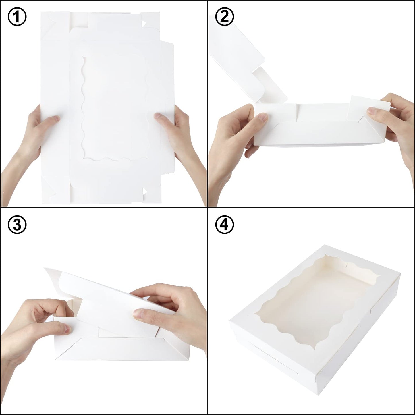 Moretoes 15pcs Bakery Boxes,12x8x2.5 Inches Cookie Boxes with Window, for Chocolate Covered Strawberries, Cakes, Pies, Muffins, Donuts and Pastries