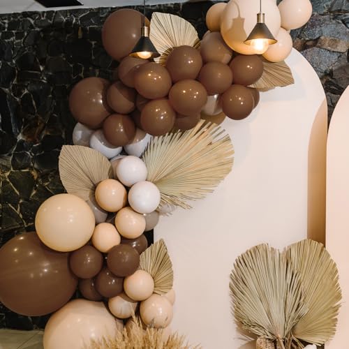 50pcs Brown Balloons, 12inch Dark Brown Latex Neutral Balloons for Birthday Party BOHO Wedding Bear Baby Shower Decoration...
