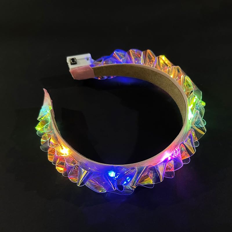 1PCS Light Up Headbands LED Flash Glowing Hair Band Laser Hair Hoop Tiara Luminous Headbands Party Costume Hair Accessorie...