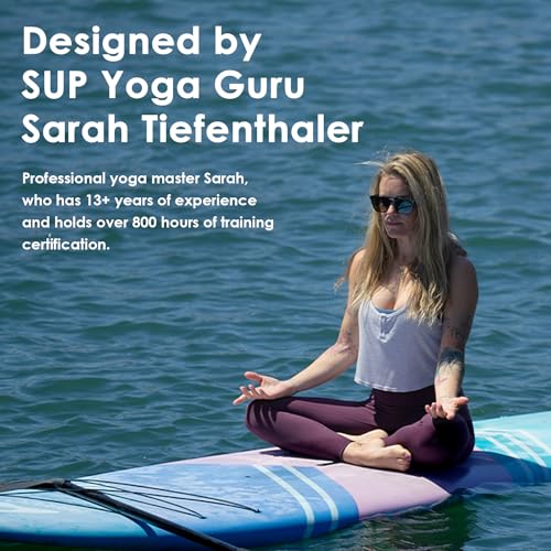 Abrazo YOGAqua 10'6" x 34" x 5" Rigid Stand Up Paddle Board, Extra Wide Hardboard Designed by Yoga Guru, Versatile Yoga SU...