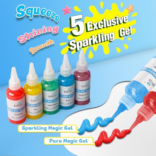 Kiditos Magic Water Elf Toy Kit–Squishies for Kids, 10 Gels & 6 Molds, Magic Gel Water Pets Sensory Toy, Fun DIY Craft Ki...
